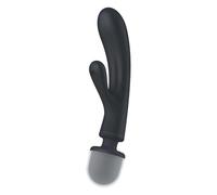 Satisfyer Triple Lover | 2 in 1 Hybrid Vibrator with 3 Motors | Whisper Silent Vibrating Massager | Waterproof (IPX7) | Body-Friendly Silicone | Adult Sex Toy for Women | Colour: Black