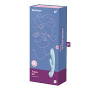 Satisfyer Triple Oh Light Blue Sex Toy Wand Vibrator Rechargeable Waterproof