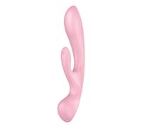 Satisfyer Triple Oh Pink Multispeed Rabbit Body Massager Clit Gspot Silicone