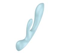 Satisfyer Triple Oh Rechargeable Wand Massager and Rabbit Vibrator Blue