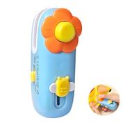 Satiskid 1 Mini Bag Sealer with Cutter, Rechargeable Handheld Heat Sealer Machine with Magnetic Back, Cute Flower Bee Design Portable Type-C USB Charging for Keeping Food Fresh Crispy