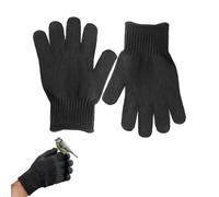 Satiskid 1 Pair Animal Handling Gloves, Bird Training Anti-Bite Mittens with Cut-Resistant Steel Wire, Black Protective Work Gloves for Pet Grooming, Gardening, Cargo Handling