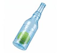 Satiskid 1 Piece TPR Rubber Bottle Dog Chew Toy, Squeaky Interactive Dog Toy with Tennis Ball Inside, Teeth Cleaning Puppy Chew Toy for Small Medium Dogs, Blue 7.9 x 2.2 Inch