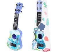 Satiskid 10 inches Kids Ukulele Guitar Toy, Simulation Mini Ukulele with 4 Adjustable Strings, Kids Plastic Ukulele Guitar Toy, Mini Guitar for Boys and Girls (Purple B)