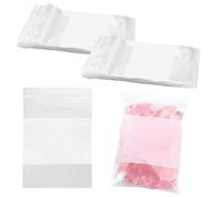 Satiskid 100Pcs Reusable Clear Plastic Bags with Grip Seal - 10x15cm Airtight Food Storage Bags, Durable Resealable Zip Lock Bag for Kitchen, Office & Travel Organization
