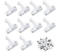 Satiskid 10pcs Sash Jammers for Upvc Doors, T-Type Window & Door Security Lock with 20 Screws & 20 Plastic Cover Caps, Zinc Alloy Sash Jammer Blocker Kit