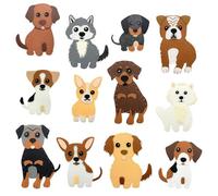 Satiskid 12 PCS Animal Felt Sewing Kit for Kids, Cute Puppy Sewing Craft Kits, DIY Felt Animals Fun Educational Kit for Girls Aged 6+, Kid Learn to Sew Arts and Crafts Kits