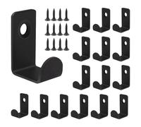 Satiskid 15 PCS Wall Mounted Hooks, Black Stainless Steels Single Coat Hooks, Robe Hooks Hanger with Screws for Kitchen Bathroom Bedroom Scarf Bag Towel Key Caps