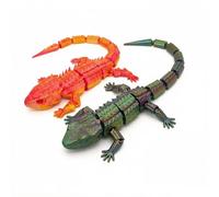 Satiskid 2 Pcs 3D Printed Animals, Realistic Articulated Lizard Fidget Toy, 30cm Reptile Model for Stress Relief Movable Joints, Unique Desk Decor, Party Favors (Vibrant colours & rose gold)