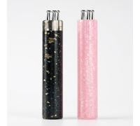 Satiskid 2 Pcs 5-Petal Flower Nail Art Tool, Acrylic Dotting Pen for Nail Design, One Stroke Floral Stamping Tool for DIY Manicure, Pink & Black 2.72 Inch