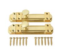 Satiskid 2 Pcs Brass Door Bolt Lock Surface Mounted Sliding Door Lock, Heavy Duty Extra Thick Slide Gate Latch, Solid Brass Construction for Bathroom Bedroom Cabinet Cupboard Doors
