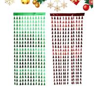 Satiskid 2 PCS Christmas Door Tinsel Curtain, 1 x 2m Christmas Tree Fringe Backdrop Hanging Streamer, Red & Green Door Curtain, Shimmer Curtain, Xmas Party Photo Backdrop, Christmas Decorations