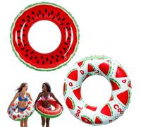 Satiskid 2 Pcs Inflatable Swimming Rings, Watermelon Swim Ring, PVC Fruit Pool Floats, Summer Beach Pool Toys for Adults Family, Fun Water Tube for Swimming Pool Lake Ocean