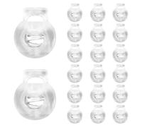 Satiskid 20 Pcs Plastic Cord Lock Stopper End Spring Stop, Transparent Roman Blind Clips, Toggles for Drawstrings, Small Round Cord Adjuster for Bags, Clothes, Camping Gear