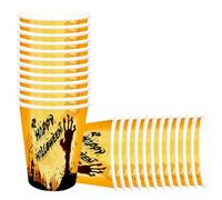 Satiskid 24 Pcs Halloween Party Paper Cups 250ml/9oz for Hot and Cold Drinks, Halloween Disposable Paper Cups Dinner Cups Party Coffee Juice Tea Cups
