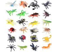 Satiskid 24 Pcs Realistic Insect Figures, PVC Mini Bugs Toys for Kids, Educational Minibeasts Set, Small World Play Figures for Party Favors