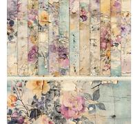 Satiskid 24 Sheets 6x6 Inch Scrapbook Paper, 12 Styles Flower Scrapbooking Paper, Vintage Lace Patterned Decoupage Paper Cardstock Pads for DIY Crafts, Card Making, Gift Wrapping