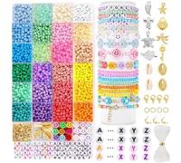 Satiskid 3911 Pcs Pony Beads Bulk Set, 24 Color Kandi Bead for Bracelet Making, Complete Craft Beads Collection with Letter Bead, Smiley Faces Beads, Bracelet Making Kit