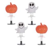Satiskid 4 PCS Halloween Jump up Toys, Halloween Pop up Toys, Pumpkin Ghost Jumping Popper Toys, Halloween Novelty Toys, Halloween Party Bag Fillers for Boys Girls