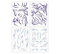 Satiskid 4 Sheets Temporary Tattoos, Purple K-Pop Style Tattoo Stickers for Kids Adults, Waterproof Fake Body Art for Cosplay Halloween Party Music Festival