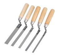 Satiskid 5 Pcs Pointing Trowel Set, Stainless Steel Finger Trowels with Wood Handle, Brick Tiling Tools, Masonry Work, Repointing, Gap Filling, Jointing Kit for DIY and Professional Use