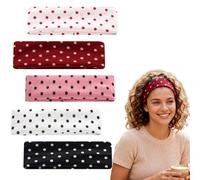Satiskid 5pcs Women's Headbands, Polka Dot Headband Set, Stretchy Non-Slip Spotty Headbands, Elastic Soft Breathable Headwear for Yoga, Workout, Daily Styling & Fashion