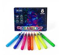 Satiskid 8-Color UV Neon Face Paint Pens, Glow Body Painting Markers & UV Body Markers, 8 Pack Washable Tattoo Face Paint Pens Kit for Easter Festival Party Makeup