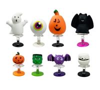 Satiskid 8 PCS Halloween Jump up Toys, Halloween Pop up Toys, Pumpkin Ghost Bat Jumping Popper Toys, Halloween Novelty Toys, Halloween Party Bag Fillers for Boys Girls