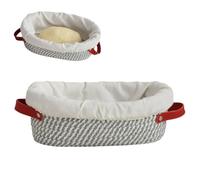 Satiskid Bread Proofing Basket, 10 Inch/25cm Banneton Oval Cotton Rope Sourdough Bread Basket, Proofing Baskets Bowl with Liner for Baking for Professional and Home Bakers Women Wife Mom