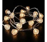 Satiskid Crystal Rose Fairy Lights, 3m 20 LEDs Battery Powered Waterproof String Lights, Warm White Decorative Lighting for Home, Bedroom, Patio & Camping, Indoor Decorative String Light