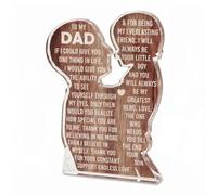 Satiskid Dad Gifts from Son, Heartwarming Dad Acrylic Plaque Gift for Father’s Day, Birthdays, Christmas, My Best Dad Ever Gifts, Acrylic Plaque Sign Desktop Decor
