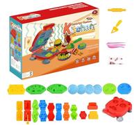 Satiskid Dough Tools Kit for Kids, 28 PCS Dough Accessories Set, Hamburger Maker Machine, Playdough Tools Kit for Kids, Kitchen Creations Educational Toy Gift Set