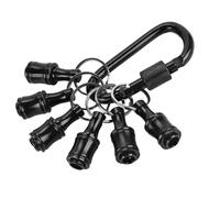 Satiskid Drill Bit Holder Keychain 6pcs 1/4 Hex Bit Holders Shank Screwdriver Bits Holder - Lightweight Portable Organizer for DIY, Electrical, Woodworking, Construction (Black)