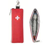 Satiskid EpiPen Carry Case, Portable Emergency Medical Pouch for Two Pens, Insulated Epipen Carrier with Keychain Clip & Medical Alert Tag, High-Visibility Red for Allergy & Diabetes