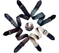 Satiskid Guitar Strap 4-Pack - Adjustable & Comfortable - For Electric, Acoustic & Bass Guitars - Stylish Multi-Color Set