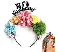 Satiskid Mexican Floral Hair Bands, Colorful Floral Birthday Crown, It's My Birthday Headband, Day of the Dead Headband, Fun Party Hair Accessory for Girls and Women
