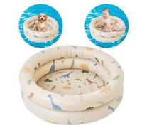 Satiskid Paddling Pools for Kids, Inflatable Baby Swimming Pool, Round Inflatable Paddling Pool, Indoor & Outdoor Garden Backyard Water Play Swimming Pool, Summer Play Water Tools (Beige)