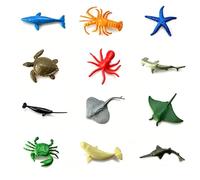 Satiskid Pcs Mini Sea Animal Figures, Realistic Marine Life Toy Set, Tiny Ocean Creatures for Kids Bath, Party Favors & Educational Play