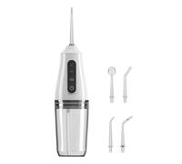 Satiskid Water Flossers for Teeth Cordless, Portable Electric Flosser with 3 Modes and 4 Replacement Nozzles, USB Charging, White Waterproof Dental Water Jet Flosser for Oral Cleaning and Braces