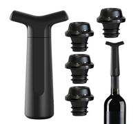 Satiskid Wine Saver Vacuum Pump with 4 Stoppers, Leakproof Wine Bottle Stoppers & Preserver for Red/White/Sparkling Wines Beer Champagne Sparkling