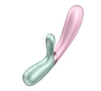 Satisyfer Hot Lover Rabbit Vibrator | Warming Function | Waterproof (IPX7) Vibrator | Dual-Stim | Bluetooth Controlled Clitoral Stimulator | USB Charging | Body-Safe Silicone in Mint