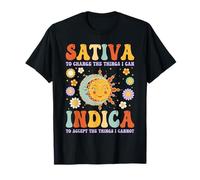 Sativa To Change The Things I Can Indica Groovy Cannabis 420 T-Shirt