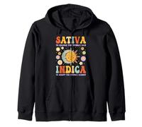 Sativa To Change The Things I Can Indica Groovy Cannabis 420 Zip Hoodie