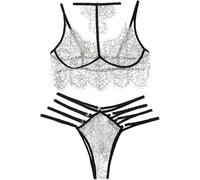 Satohom Women's Bikini Sets Halter Push Up Triangle Bikini Bow Tie Back Low Waisted Sexy Thong Bikini Swimsuits for Women 2 Pieces Ladies Sexy Babydoll Bodysuit,Black,White,S-3XL