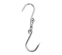 SATONBEYI 1pcs Swiveling Meat Hooks for Hanging, 11.8 Inches Stainless Steel Butcher Hook 8mm Heavy Duty Meat Processing Smoking Hook for Smoker Butchering Boning Hanging Deer Beef Fish Grilling
