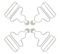 SATONBEYI Metal Overalls Buckles Replacement Overalls Bib Suspenders Clip Clasp Hook with Adjustable Slide Buckle, Silver, 50 mm