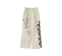 SATOSHI NAKAMOTO embellished printed trousers - Grey M