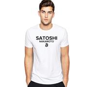 Satoshi Nakamoto T-Shirt Bitcoin BTC Cryptocurrency Crypto (XL, White)