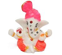 Satre Online And Marketing 2.6" Pagdi Stone Mini Lord Ganesh/Ganpati Polyresin Idol/Ganpati Statue Showpiece Gift Item for Car Decor/Office Desk | Home Decor