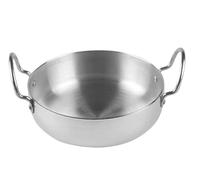 Satre Online and Marketing Aluminium Induction Base Kadhai Size No.15, Steel Handel, Big Induction Kadai - Silver